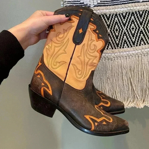 SONORA BY DOUBLE H ORANGE FLAME COWGIRL BOOTS 🔥 - Picture 1 of 7